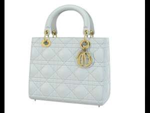 Small Lady Bag White Leather 3D Model