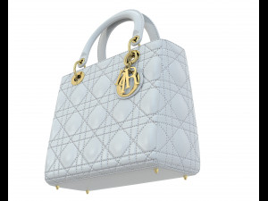 Small Lady Bag White Leather Model 3D