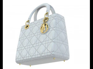 Small Lady Bag White Leather 3D Model