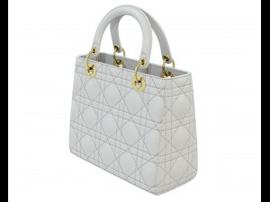 Small Lady Bag White Leather Model 3D