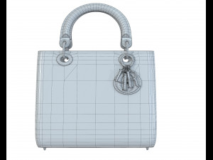 Small Lady Bag White Leather Model 3D