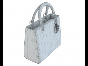 Small Lady Bag White Leather Model 3D