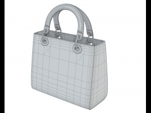 Small Lady Bag White Leather Model 3D