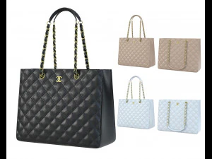 Classic Shopping Tote Bag 3D Model