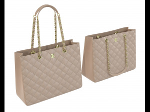 Classic Shopping Tote Bag 3D Model