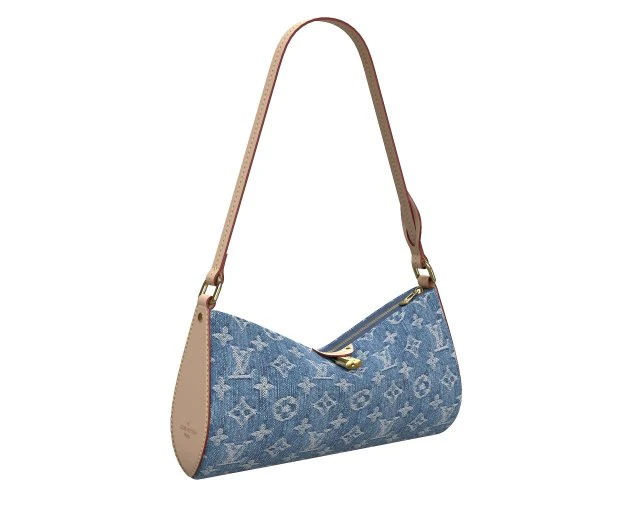 Pochette Tirette Bag Denim 3D Model .c4d .max .obj .3ds .fbx .stl .blend