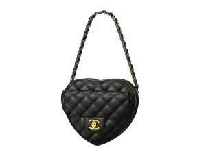 Bolsa Cora&ccedil;&atilde;o Preta Modelo 3D