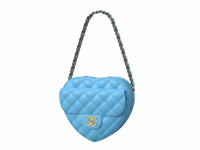 Heart Bag Blue 3D Model .c4d .max .obj .3ds .fbx .stl .blend 