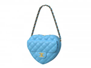 Bolsa Cora&ccedil;&atilde;o Azul Modelo 3D