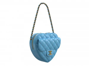 Heart Bag Blue 3D Model