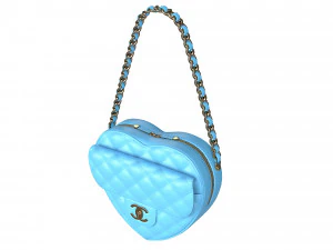 Heart Bag Blue 3D Model