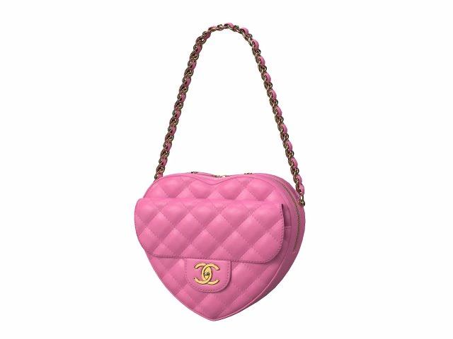 Heart Bag Pink 3D Model .c4d .max .obj .3ds .fbx .stl .blend 
