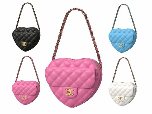 Heart Bag 3D Model .c4d .max .obj .3ds .fbx .stl .blend