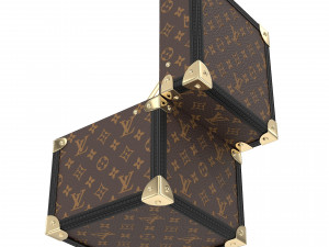Trunk Table Clock 80mm Steel Monogram Model 3D
