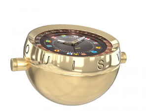 Trunk Table Clock 80mm Steel Monogram Model 3D