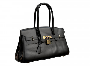 Bag 42 Black Leather 3D Model