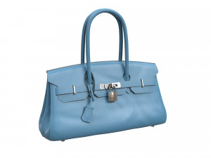 Bag 42 Blue Leather Modello 3D