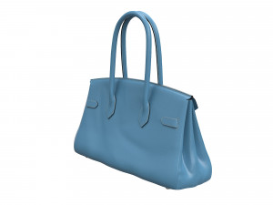 Bag 42 Blue Leather Modelo 3D