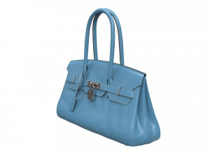 Bag 42 Blue Leather Modelo 3D
