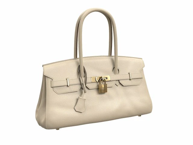 Bag 42 Cream Leather 3D Model .c4d .max .obj .3ds .fbx .stl .blend