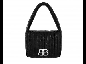 Monaco Small Sling Bag Quilted Black Modelo 3D