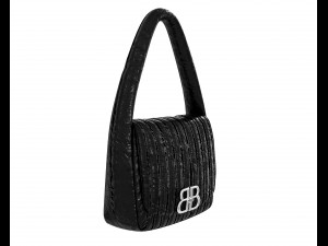 Monaco Small Sling Bag Quilted Black Modelo 3D