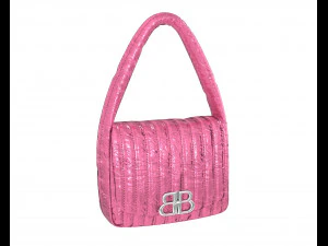 Bolso bandolera peque&ntilde;o Monaco acolchado rosa Modelo 3D
