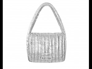 Monaco Small Sling Bag Quilted Silver 3D Модель