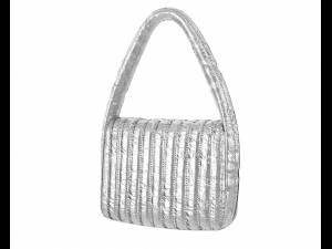 Monaco Small Sling Bag Quilted Silver 3D Модель
