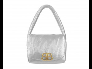 Monaco Small Sling Bag Quilted Silver 3D 모델