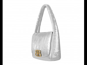 Monaco Small Sling Bag Quilted Silver 3D 모델