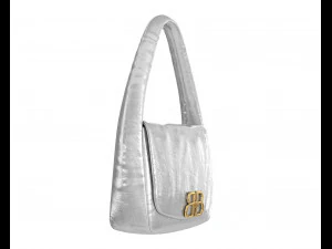 Monaco Small Sling Bag Quilted Silver 3D Model