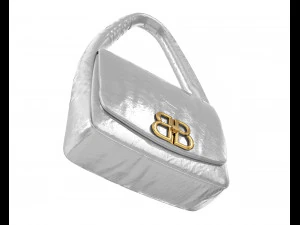 Monaco Small Sling Bag Quilted Silver 3D Model