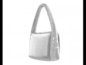 Monaco Small Sling Bag Quilted Silver 3D Model