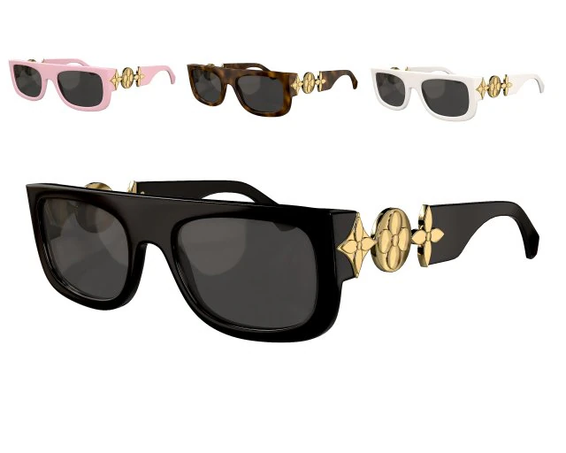 Monogram Tribute Sunglasses 3D Model .c4d .max .obj .3ds .fbx .stl .blend