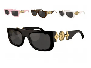 Monogram eerbetoon zonnebril 3D Model