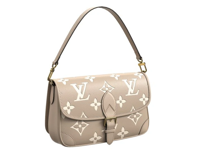 Diane Bag Cream 3D Model .c4d .max .obj .3ds .fbx .stl .blend 
