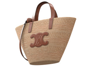 Triomphe Classic Pannier Basket Bag in Raffia 3D Model