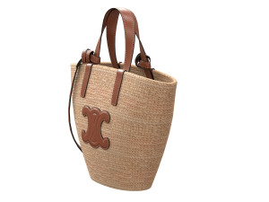 Triomphe Classic Pannier Basket Bag in Raffia 3D Model