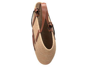 Triomphe Classic Pannier Basket Bag in Raffia 3D Model