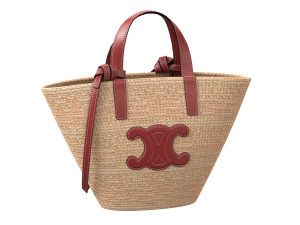 Triomphe Classic Pannier Basket Bag in Raffia 3D Model