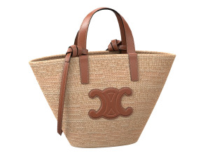 Triomphe Classic Pannier Basket Bag in Raffia 3D Model