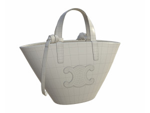 Triomphe Classic Pannier Basket Bag in Raffia 3D Model