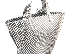 Triomphe Classic Pannier Basket Bag in Raffia 3D Model