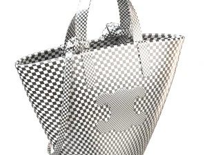 Triomphe Classic Pannier Basket Bag in Raffia 3D Model
