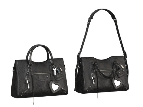 Le City Medium Bag Black Modello 3D