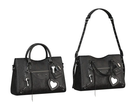 Le City Medium Bag Black 3D Model