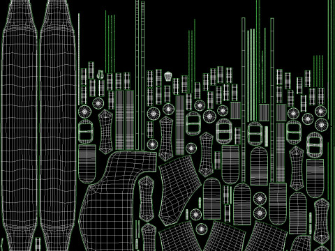 Le City Medium Bag Green 3D-Modell