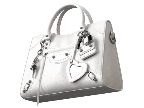 Le City Medium Bag White Modello 3D