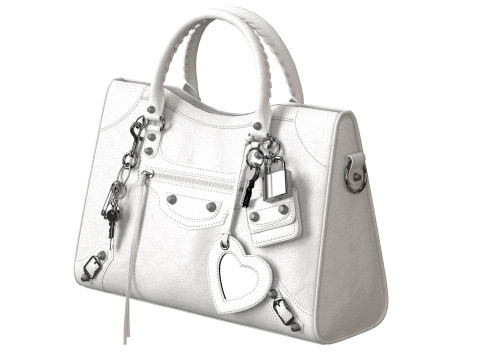 Le City Medium Bag White Modello 3D